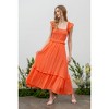 August Sky Women's Flutter Sleeve Smocked Midi Dress - 4 of 4