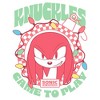 Mens Sonic the Hedgehog Knuckles Game To Play Christmas Lights T Shirt - 2 of 4
