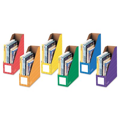 Bankers Box Extra-Wide Cardboard Magazine File, Assorted, 6/Pack, 4.25" x 11.38" x 12.88"