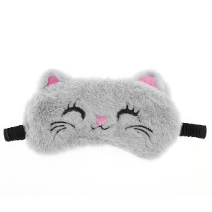 Unique Bargains Soft Squinting Gray Cat Eyes Sleep Mask Gray 1 Pc - 1 of 4
