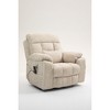 Oversized Chenille Power Lift Recliner Chair with Dual OKIN Motors, Massage, Heating, 180¡ã Lay Flat, and 2 Cup Holders - 4 of 4