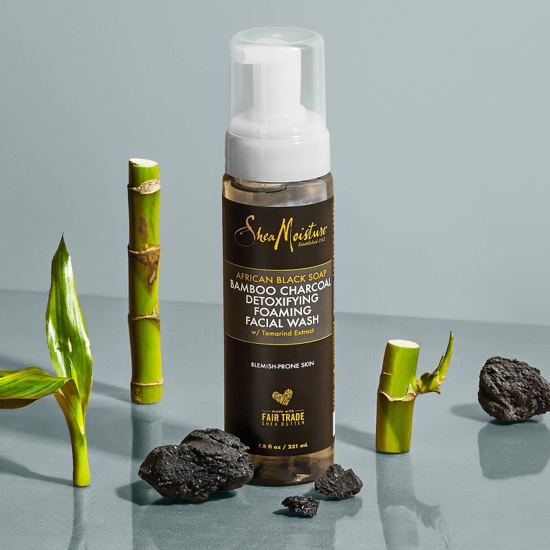 SheaMoisture African Black Soap Bamboo Charcoal Detoxifying Foaming Facial Wash - Scented - 7.5 fl oz, 5 of 6