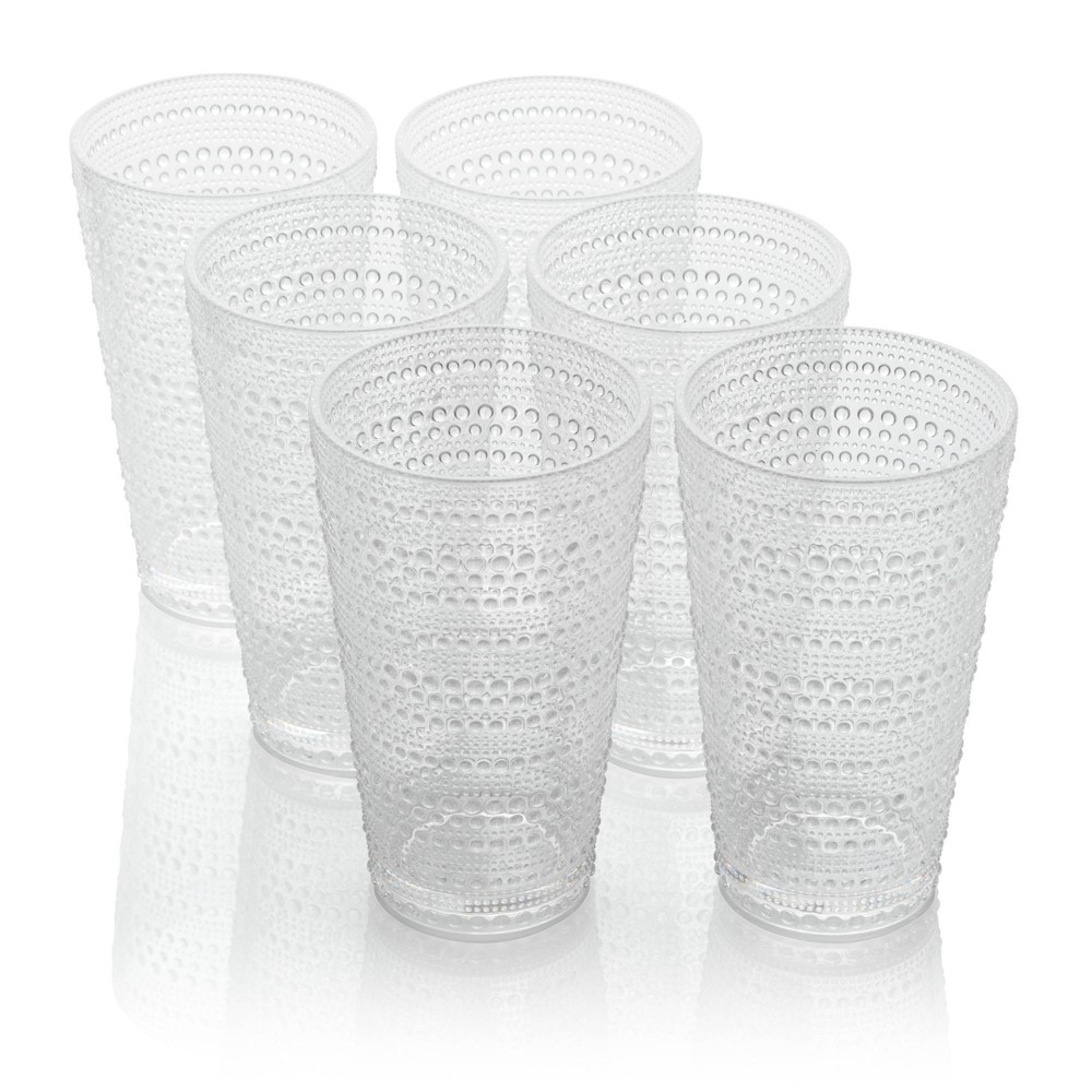 Photos - Glass Certified International  22oz Acrylic Ice Tea Glasses Santa Fe Clear (Set of 6)