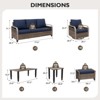 EAGLE PEAK Wicker Outdoor Patio Conversation Set, 4 Swivel Rocker Chairs, 3-Seat Loveseat, 2 Ottomans, Table, 9 Pieces - 3 of 4