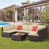 Yaheetech 7 Pieces Rattan Patio Furniture Set with Cushions Brown - 2 of 4