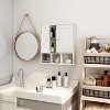 Aoibox Bathroom Wall Cabinet with 2 Doors Adjustable Shelves White Over Toilet Storage Wall Mounted for Bathroom Laundry Kitchen - 2 of 4