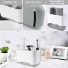LunaLulinlk Toothbrush Holders for Bathrooms, Toothbrush Toothpaste Holder with Adjustable Dividers and Drainage, 5 Slots Tooth Brush Holder Gray - 4 of 4