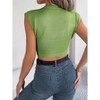 BLUEMING Womens Knit Sweater Cropped Tank Tops Pleated Neck Crochet Heart Hollow Out Sleeveless Going Out Tops - 2 of 4