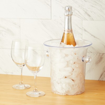 Clear Acrylic Ice Bucket with Handles, 3-Liter Capacity