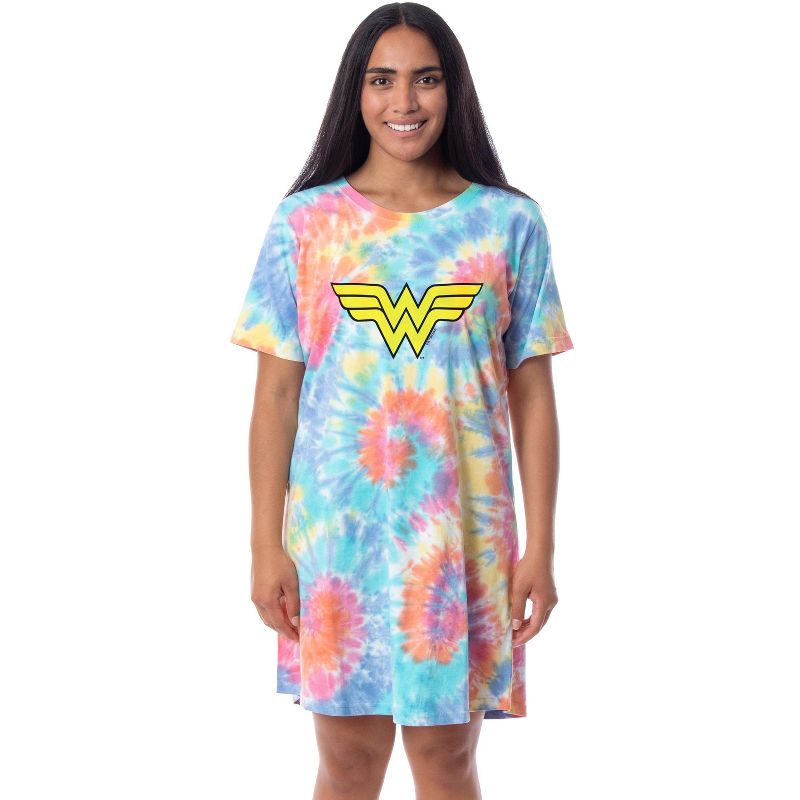 DC Comics Womens' Wonder Woman Nightgown Sleep Pajama Shirt For Adults Multicolored, 1 of 5