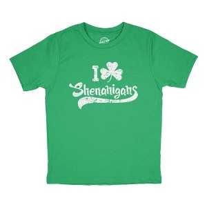 Youth T Shirts I Clover Shenanigans Funny St Patricks Day Tee For Kids - Crazy Dog Youth T Shirt - 1 of 4