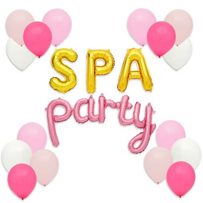 Sparkle and Bash 55 Pieces Spa Party Balloons for Slumber Party Decorations, Girls Night Birthday Supplies