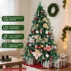6FT Christmas Tree Artificial Christmas Tree W/ 800 Branch Tips & Metal Stan, Fir Design for Indoor/Outdoor Decor, Celebration Xmas Tree, Green - 4 of 4