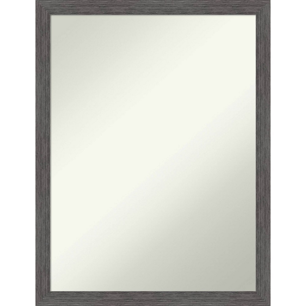 Photos - Wall Mirror 20" x 26" Non-Beveled Pinstripe Plank Gray Thin Bathroom  - Ama