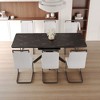 NicBex 62.4"-78.15" Dining Table Set for 6 Modern Extendable Dining Table with Metal Base with 6 Upholstered Chairs - 3 of 4