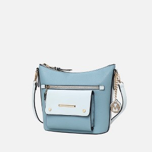 MKF Collection Serenity Color Block Vegan Leather Women’s Crossbody Bag by Mia K  - Denim Light Blue - 1 of 4