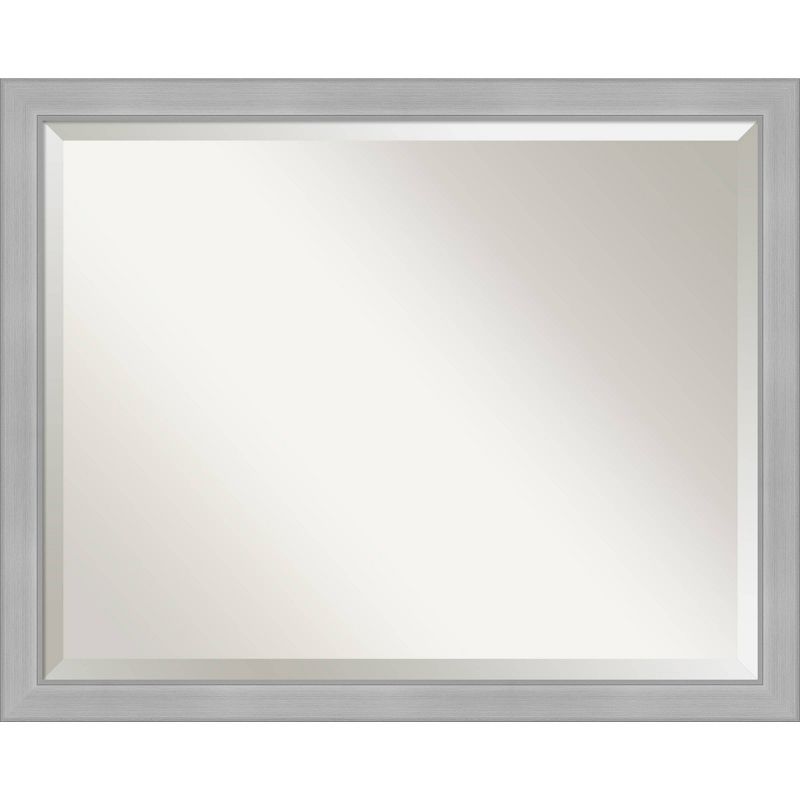 Vista Brushed Framed Bathroom Vanity Wall Mirror Nickel - Amanti Art, 1 of 9