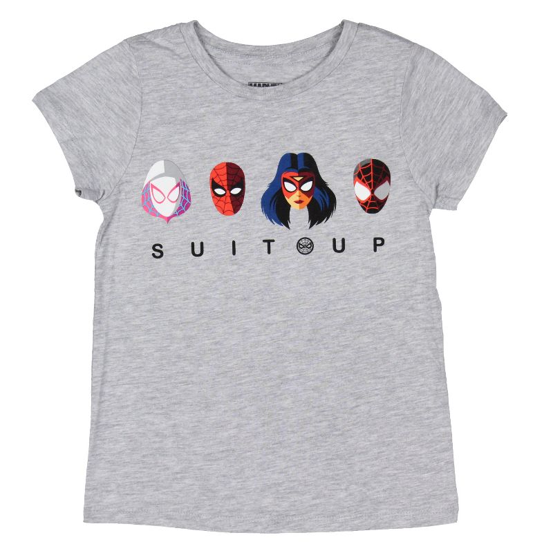 Marvel Girls' T-Shirt Spider-Man Spider-Gwen Suit-Up Graphic Tee, 1 of 4