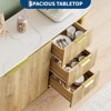 60" Sideboard Storage Cabinet,Oval Buffet Table with Curved Profile Sliding Doors,Tambour Bar Console Table for Living Room Dining Room Entryway - 3 of 4