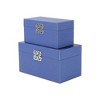 Cheung's Galena Set of 2 Double Happiness Shagreen Boxes Navy Blue - 3 of 4