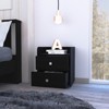 TIRAMISUBEST Black Nightstand with 2 Drawers - Metal Handle Bedside Table with Open Shelf, 22"H - 2 of 4