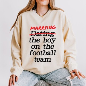 Marrying The Boy On The Football Team - Womens Lightweight Garment Dyed Sweatshirt - 1 of 3