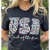 Women's USA Leopard Print Tee - Texas True Threads - 2 of 3