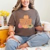 Simply Sage Market Women's Pumpkin Season Distressed Short Sleeve Garment Dyed Tee - 2 of 4