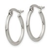 Black Bow Jewelry 2mm Stainless Steel Classic Round Hoop Earrings - 19.5mm (3/4 Inch) - 2 of 4