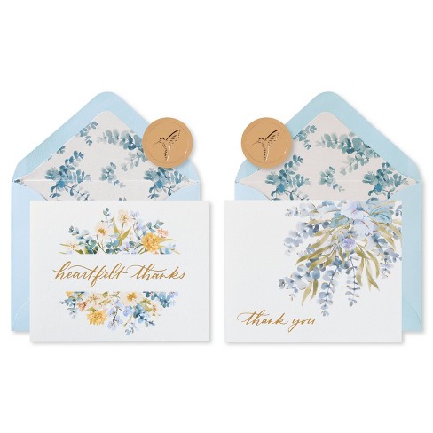 20ct 'thank You' Assorted Wedding Cards Floral - Papyrus : Target