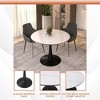 LeisureMod Bristol 40" Round Dining Table – Sintered Stone Top Accent Café Table & Sturdy Steel Black Pedestal Base for Kitchen and Small Spaces - 3 of 4