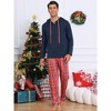INSPIRE CHIC Christmas Family Pajama Sets Matching Hooded Long Sleeve Top with Plaid Pants Lounge Set - 3 of 4