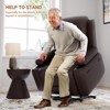 Large Power Lift Recliner Chair for Elderly, Faux Leather Reclining Sofa w/ Heat, Massage, Side Pocket & Cup Holder for Living Room,21" width - 2 of 4