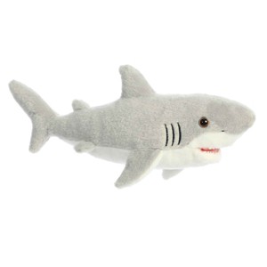 Aurora Medium Great White Shark Flopsie Adorable Stuffed Animal Gray 12" - 1 of 4
