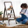 Folding Step Stool With 3 Wide Anti-Slip Step Ladder, 580 Lbs Capacity Aluminium Lightweight Foldable Step Ladders - 4 of 4