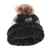 CTM Women's Buffalo Plaid Knit Winter Beanie Hat with Synthetic Pom - 2 of 2