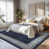 Nasitip Modern Geometric Border Area Rugs for Living Room Soft Low Pile Non-Sliping, Machine Washable - 3 of 4