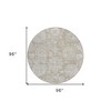 Beige Tan And Gray Floral Washable Indoor Outdoor Area Rug - 3 of 4