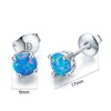 Blue Fire Opal Stud Earrings for Women Black Plated Ginger Lyne Collection - 3 of 4
