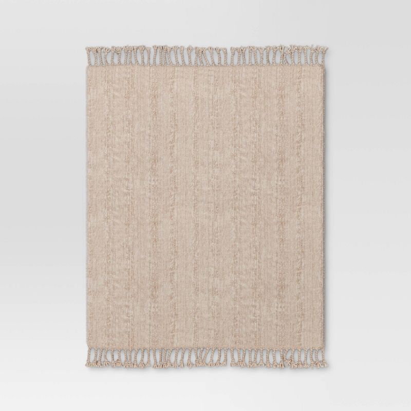 Crystal Chenille Woven Throw Blanket Beige - Threshold&#8482;, 4 of 6