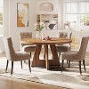 Okak Farmhouse Wood Large Round Dining Table with Cross Base,Wooden Kitchen Dinner Table for Dining Room,Breakfast Nook - 4 of 4