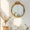 Slickblue Pewter Wall Mirror 13.6" Gold Frame with Floral Detailing and Decorative Bow Accent - 3 of 4