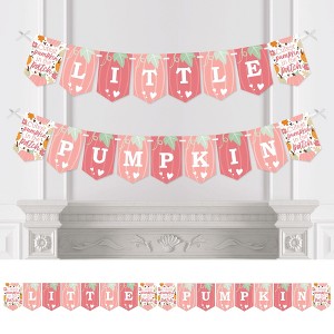 Big Dot of Happiness Girl Little Pumpkin - Fall Birthday Party or Baby Shower Bunting Banner - Party Decorations - Little Pumpkin - 1 of 4