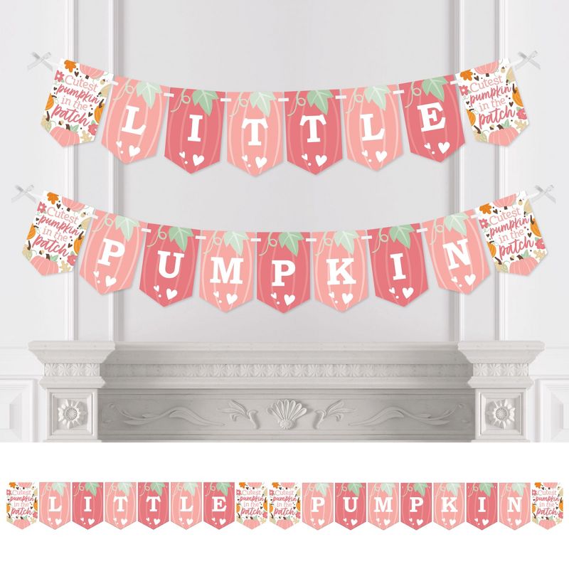 Big Dot of Happiness Girl Little Pumpkin - Fall Birthday Party or Baby Shower Bunting Banner - Party Decorations - Little Pumpkin, 1 of 6