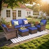 5-Piece Outdoor Wicker Sofa Set with All-Weather Waterproof Cushions, Durable Patio/Garden/Poolside Conversation Furniture Set for Outdoor Lounge - 3 of 4