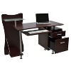 NicBex Stylish Computer Desk with Keyboard Tray,CPU Tower Cubby&2 Drawers,Home Office Writing Desk for Study,Home Workstation,Chocolate - 2 of 4
