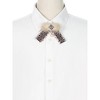 INSPIRE CHIC Women's Bowknot Multicolored Braided Tweed Ribbon Furry Brooch Ties - 4 of 4