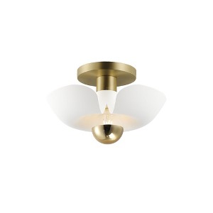 Maxim Lighting Poppy 1 - Light Flush Mount in  White/Satin Brass - 1 of 1