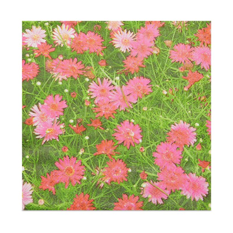 Juvale 100 Pack Pink Daisy Floral Disposable Luncheon Paper Napkins 6.5" for Birthday Summer Party Decorations, 5 of 9
