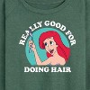 Women's - Disney Princess - Ariel Good For Doing Hair Lightweight French Terry Wide Neck Long Sleeve Shirt - 2 of 4